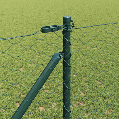vidaXL Zaunpfosten Grün 100 x 1,4 m (50 mm Maschen) Stahl und PVC