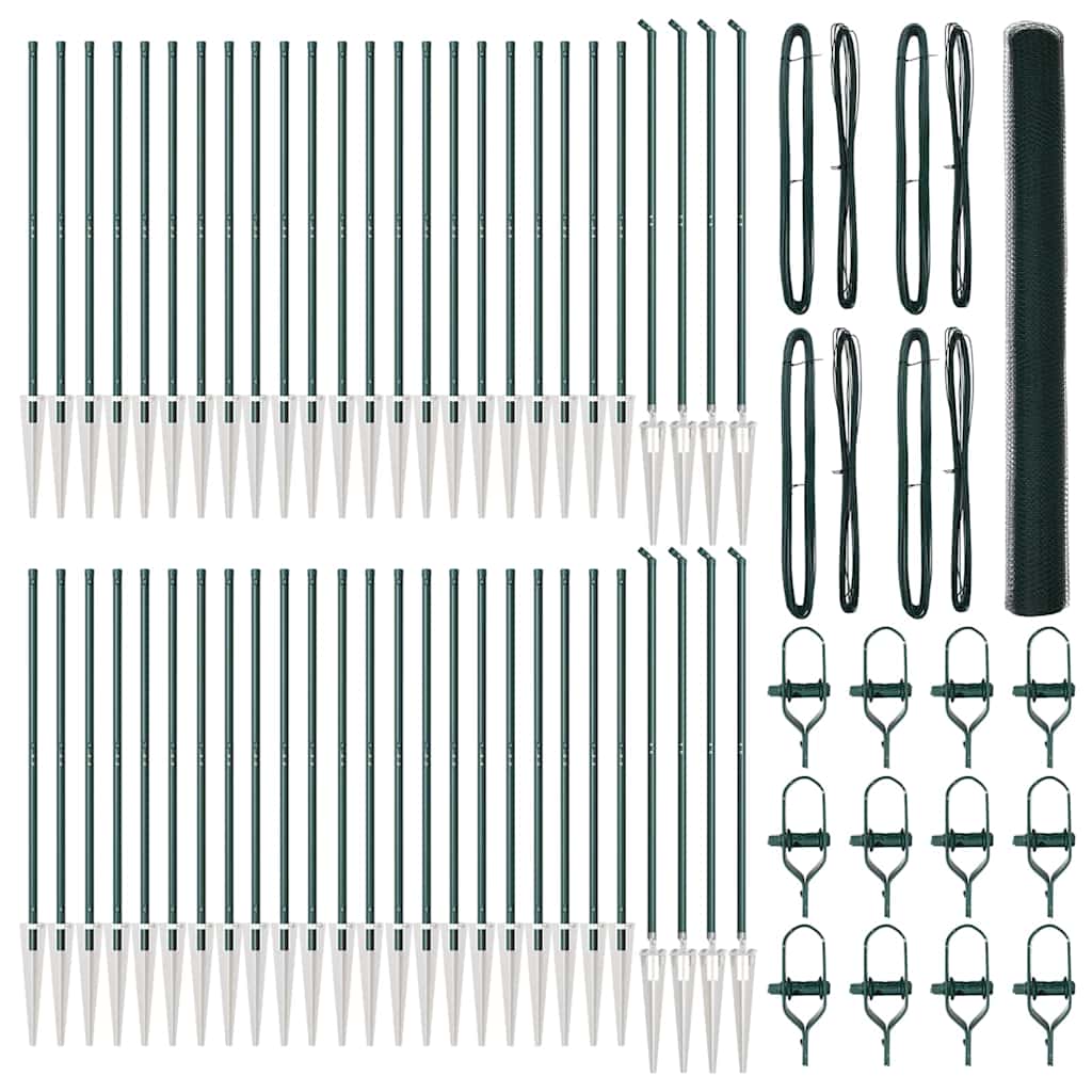 Zaunpfosten Grün 100 x 1,5 m (25 mm Maschenweite) Stahl und PVC