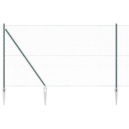 vidaXL Zaunpfosten Grün 100 x 1,5 m (36 mm Maschenweite) Stahl und PVC