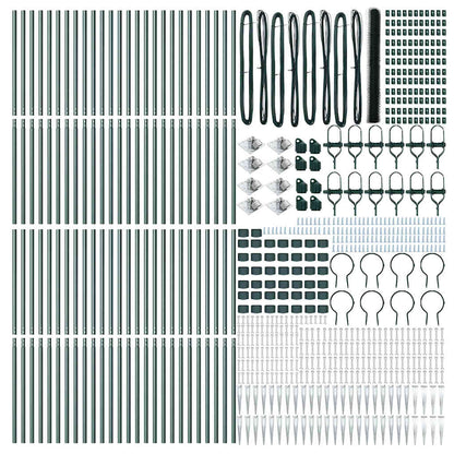vidaXL Zaunpfosten Grün 100 x 1,5 m (36 mm Maschenweite) Stahl und PVC