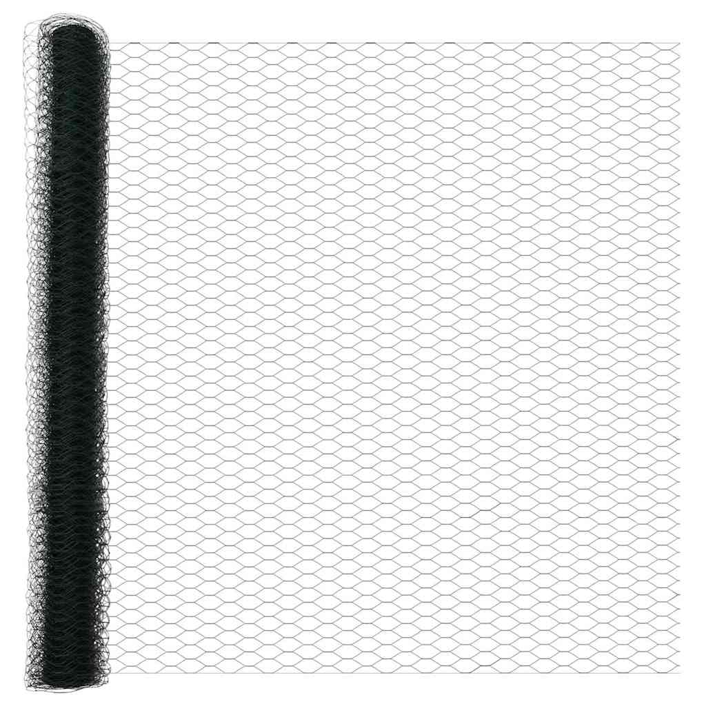 vidaXL Zaunpfosten Grün 100 x 1,5 m (36 mm Maschenweite) Stahl und PVC