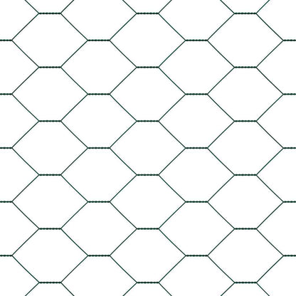 vidaXL Zaunpfosten Grün 100 x 1,5 m (50 mm Maschenweite) Stahl und PVC