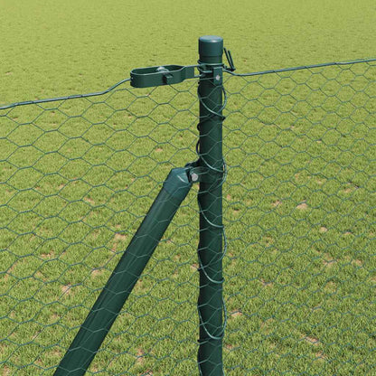 vidaXL Zaunpfosten Grün 100 x 1,6 m (25 mm Maschennetz) Stahl und PVC