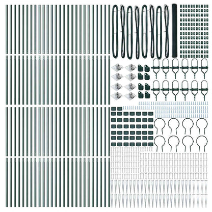 vidaXL Zaunpfosten Grün 100 x 1,6 m (25 mm Maschennetz) Stahl und PVC
