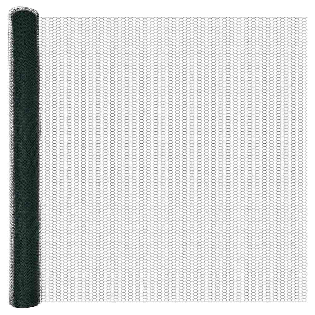 vidaXL Zaunpfosten Grün 100 x 1,6 m (25 mm Maschennetz) Stahl und PVC