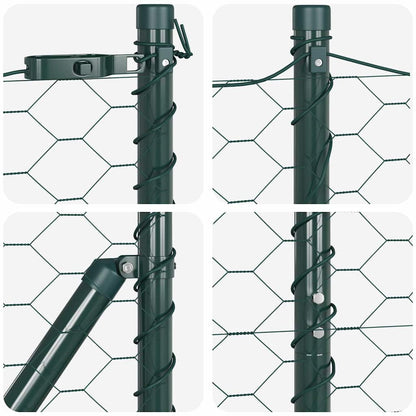 vidaXL Zaunpfosten Grün 100 x 1,6 m (50 mm Maschen) Stahl und PVC
