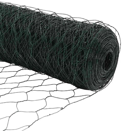 vidaXL Zaunpfosten Grün 100 x 1,6 m (50 mm Maschen) Stahl und PVC