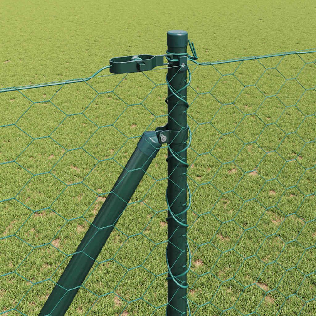 vidaXL Zaunpfosten Grün 100 x 1,6 m (50 mm Maschen) Stahl und PVC