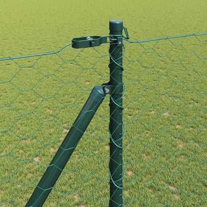 vidaXL Zaunpfosten Grün 100 x 1,6 m (50 mm Maschen) Stahl und PVC
