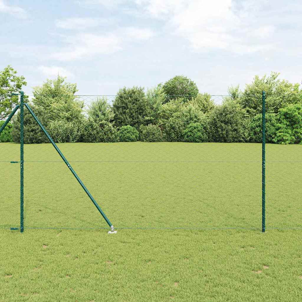 vidaXL Zaunpfosten Grün 100 x 1,6 m (50 mm Maschen) Stahl und PVC