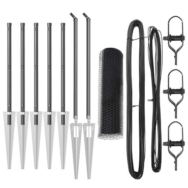 vidaXL Zaunpfosten Grau 10 x 1 m (13 mm Maschen) Stahl und PVC