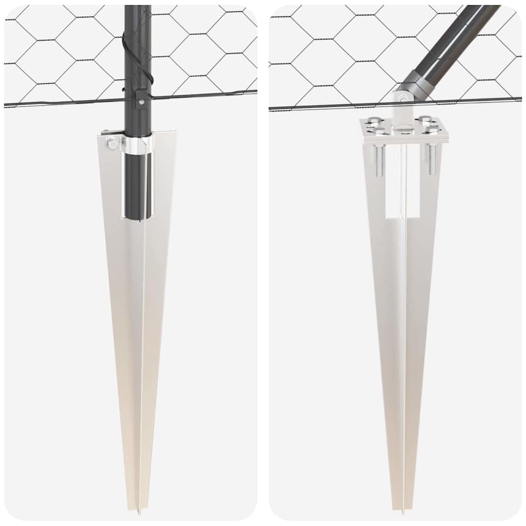 Zaunpfosten Grau 25 x 0,4 m (50 mm Mesh) Stahl und PVC