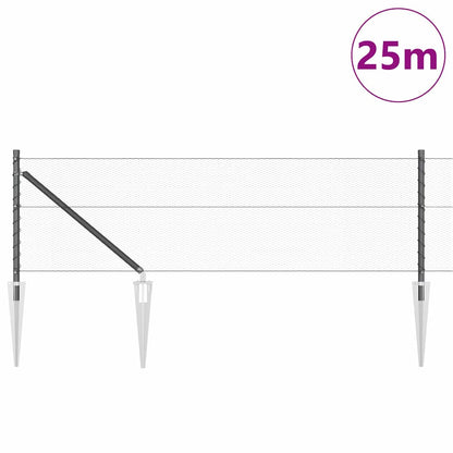 vidaXL Zaunpfosten Grau 25 x 0,6 m (13 mm Maschen) Stahl und PVC