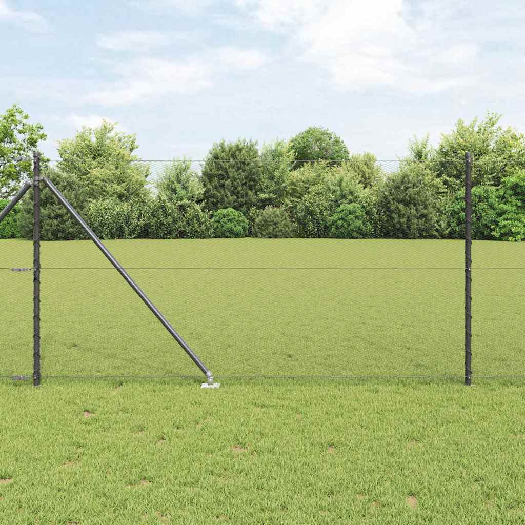 vidaXL Zaunpfosten Grau 25 x 1 m (13 mm Gewebe) Stahl