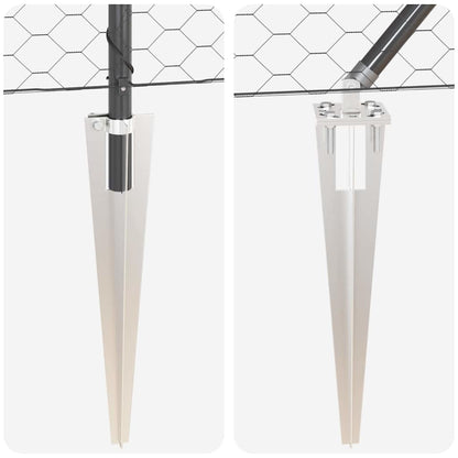 Zaunpfosten Grau 25 x 1 m (50 mm Maschen) Stahl