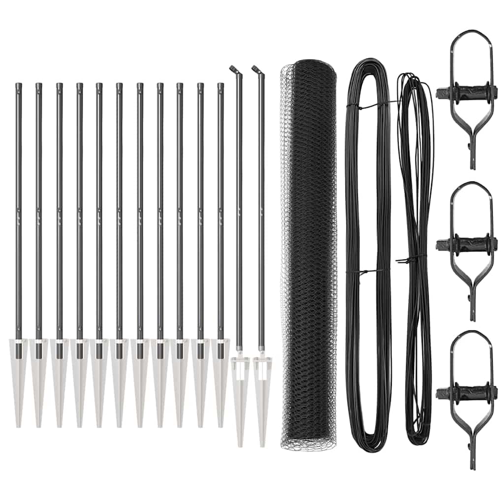 Zaunpfosten Grau 25 x 1,2 m (25 mm Maschen) Stahl