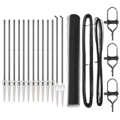 Zaunpfosten Grau 25 x 1,2 m (25 mm Maschen) Stahl