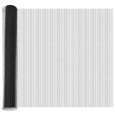 vidaXL Zaunpfosten Grau 25 x 1,4 m (13 mm Mesh) Stahl und PVC