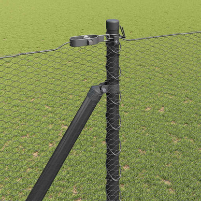 vidaXL Zaunpfosten Grau 25 x 1,5 m (13 mm Maschenweite) Stahl