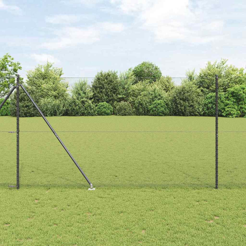 vidaXL Zaunpfosten Grau 25 x 1,5 m (13 mm Maschenweite) Stahl