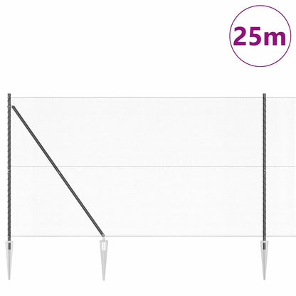 vidaXL Zaunpfosten Grau 25 x 1,5 m (13 mm Maschenweite) Stahl