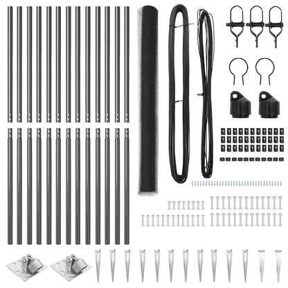 Zaunpfosten Grau 25 x 1,5 m (25 mm Gitter) Stahl