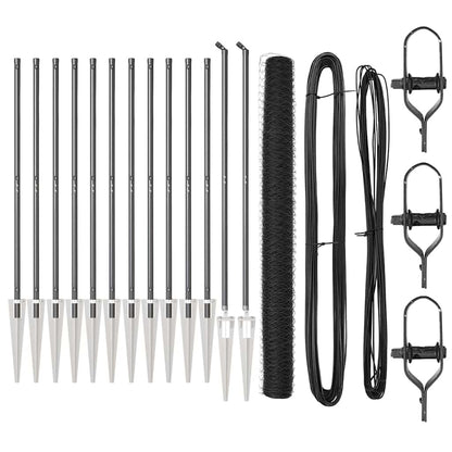 Zaunpfosten Grau 25 x 1,5 m (36 mm Maschen) Stahl