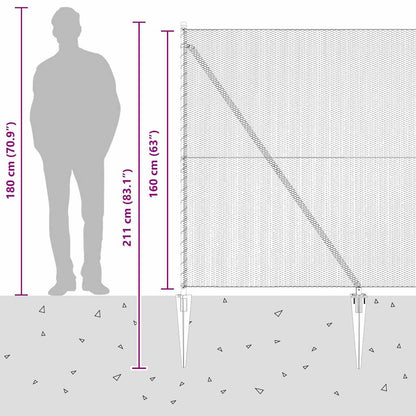 vidaXL Zaunpfosten Grau 25 x 1,6 m (13 mm Maschenweite) Stahl und PVC