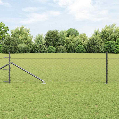 vidaXL Zaunpfosten Grau 50 x 0,4 m (36 mm Maschen) Stahl und PVC