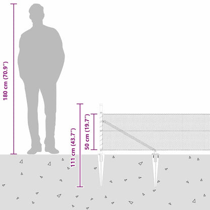 vidaXL Zaunpfosten Grau 50 x 0,5 m (13 mm Masche) Stahl und PVC