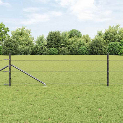 vidaXL Zaunpfosten Grau 50 x 0,5 m (50 mm Netz) Stahl und PVC
