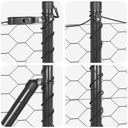 vidaXL Zaunpfosten Grau 50 x 0,6 m (50 mm Gewebe) Stahl und PVC