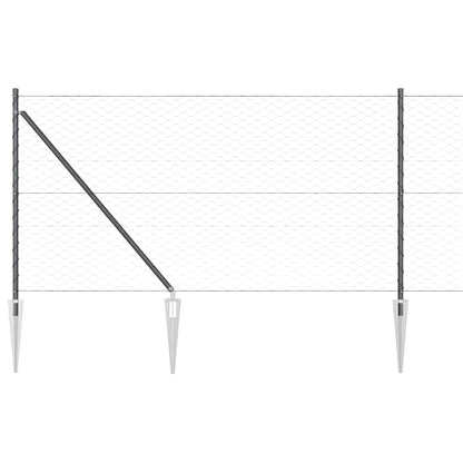 vidaXL Zaunpfosten Grau 50 x 1 m (50 mm Mesh) Stahl und PVC