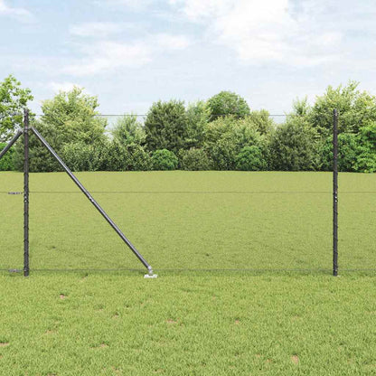 vidaXL Zaunpfosten Grau 50 x 1,4 m (13 mm Maschenweite) Stahl und PVC
