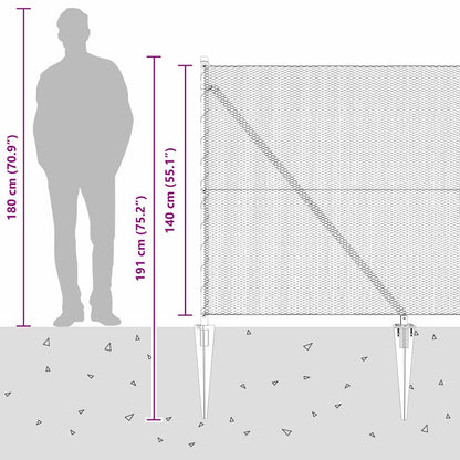 vidaXL Zaunpfosten Grau 50 x 1,4 m (13 mm Maschenweite) Stahl und PVC