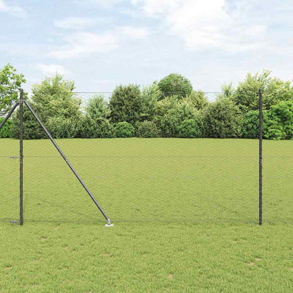 vidaXL Zaunpfosten Grau 50 x 1,5 m (36 mm Maschenweite) Stahl und PVC