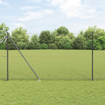 vidaXL Zaunpfosten Grau 50 x 1,6 m (13 mm Maschen) Stahl und PVC