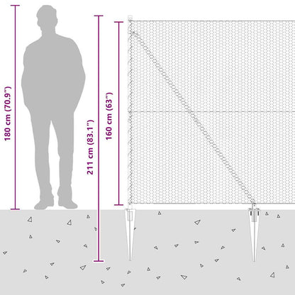 vidaXL Zaunpfosten Grau 50 x 1,6 m (25 mm Maschenweite) Stahl und PVC