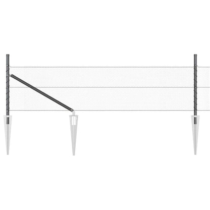 vidaXL Zaunpfosten Grau 100 x 0,4 m (13 mm Maschenweite) Stahl und PVC