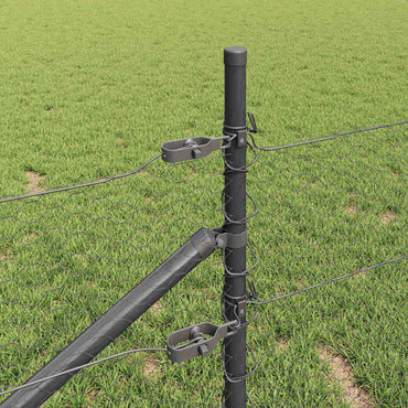 vidaXL Zaunpfosten Grau 100 x 0,5 m (25 mm Netz) Stahl und PVC