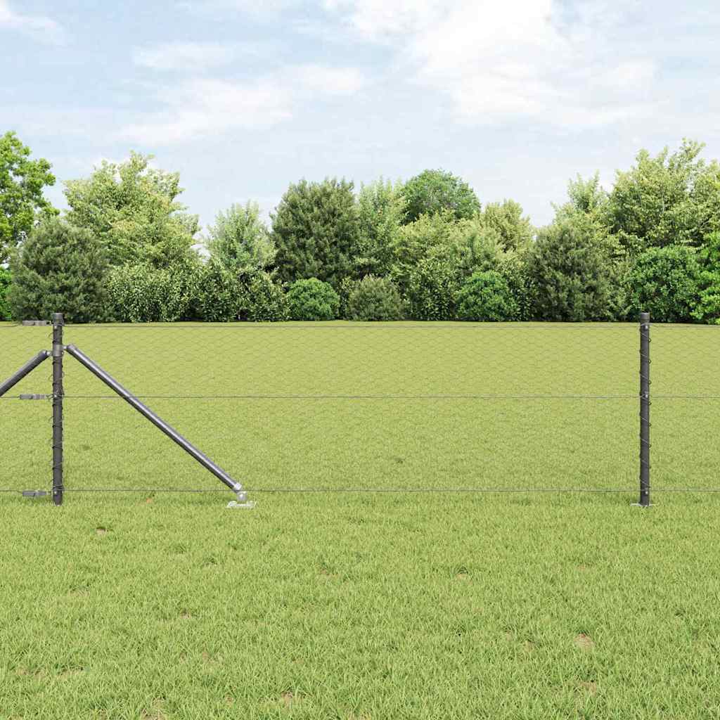 vidaXL Zaunpfosten Grau 100 x 0,6 m (25 mm Maschen) Stahl und PVC