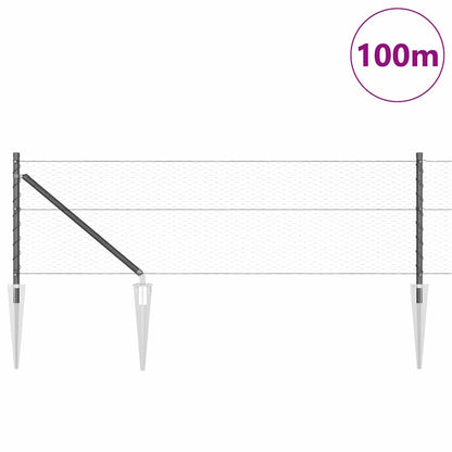 vidaXL Zaunpfosten Grau 100 x 0,6 m (25 mm Maschen) Stahl und PVC