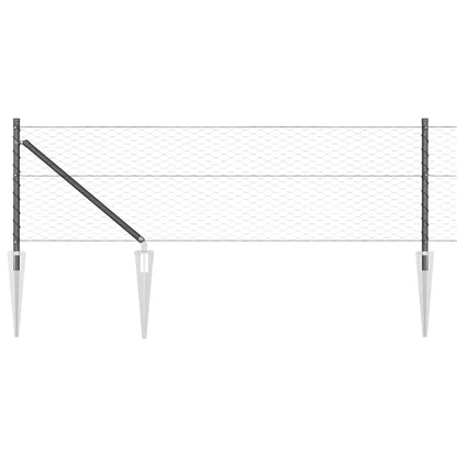 vidaXL Zaunpfosten Grau 100 x 0,6 m (36 mm Maschen) Stahl und PVC