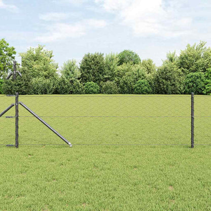 vidaXL Zaunpfosten Grau 100 x 0,6 m (50 mm Masche) Stahl und PVC