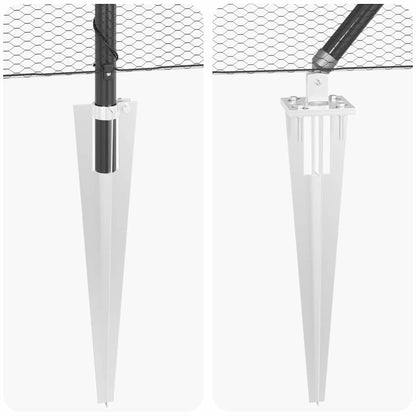 vidaXL Zaunpfosten Grau 100 x 1 m (13 mm Maschenweite) Stahl und PVC