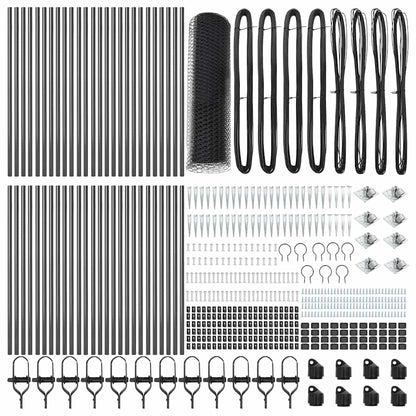 vidaXL Zaunpfosten Grau 100 x 1 m (13 mm Maschenweite) Stahl und PVC