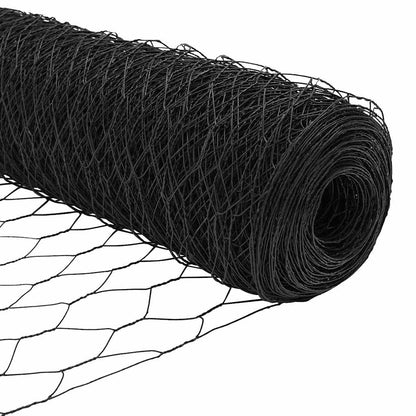 vidaXL Zaunpfosten Grau 100 x 1 m (36 mm Maschenweite) Stahl und PVC