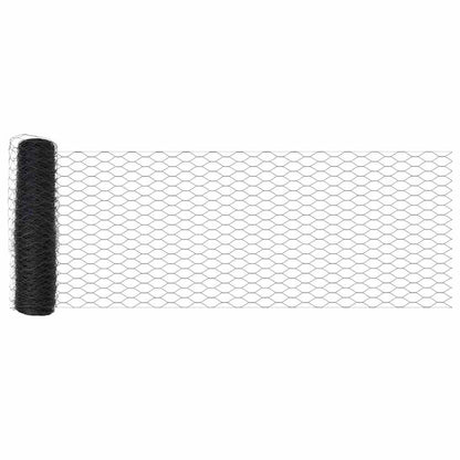 vidaXL Zaunpfosten Grau 100 x 1 m (36 mm Maschenweite) Stahl und PVC