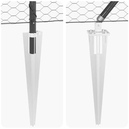 vidaXL Zaunpfosten Grau 100 x 1,2 m (25 mm Netz) Stahl und PVC
