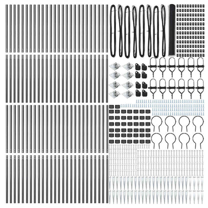 vidaXL Zaunpfosten Grau 100 x 1,2 m (25 mm Netz) Stahl und PVC